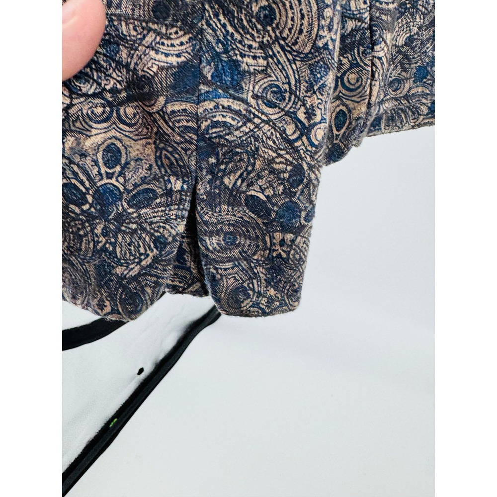 Evan-Picone Blazer Womens‎ Petite Blue Tan Paisley Tapestry 3-Button Suit Jacket - Picture 9 of 13
